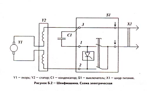 Электрическая схема электродрели с регулятором оборотов и реверсом