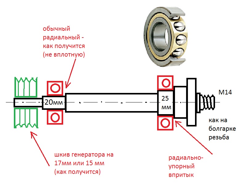 Шпиндель болгарки чертеж