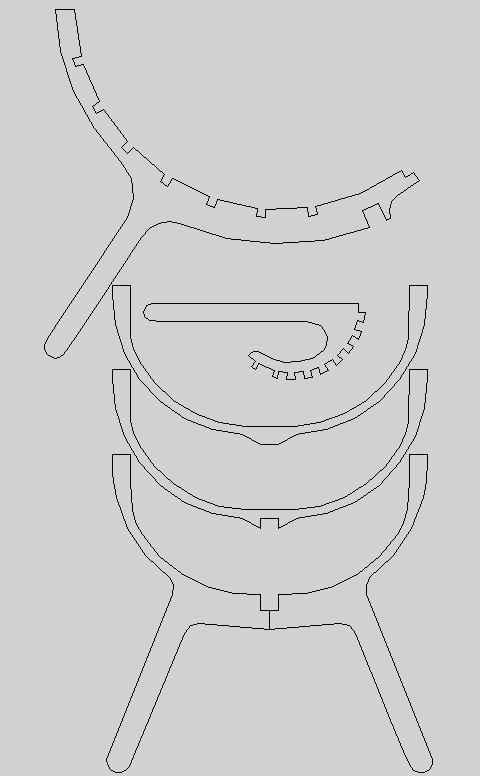 Кресло ракушка из фанеры чертежи dxf