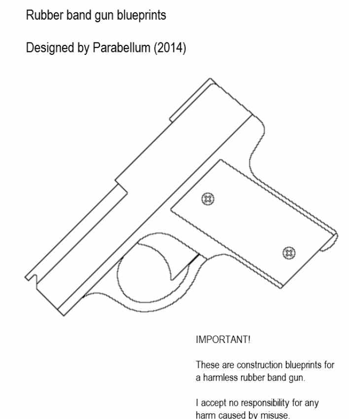 Чертеж резинкострела из фанеры